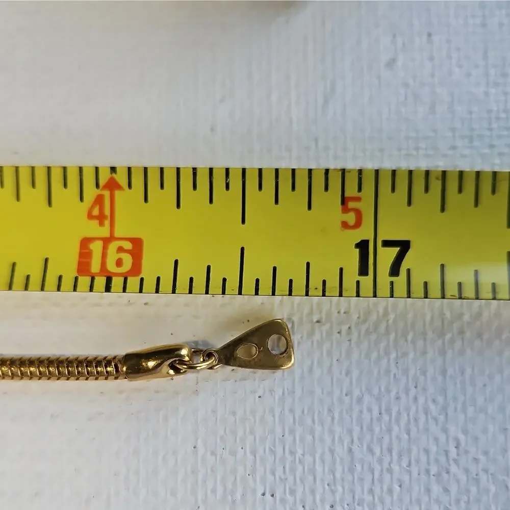 Vtg Artistry Gold Tone Snake Chain Necklace Two Tone Center